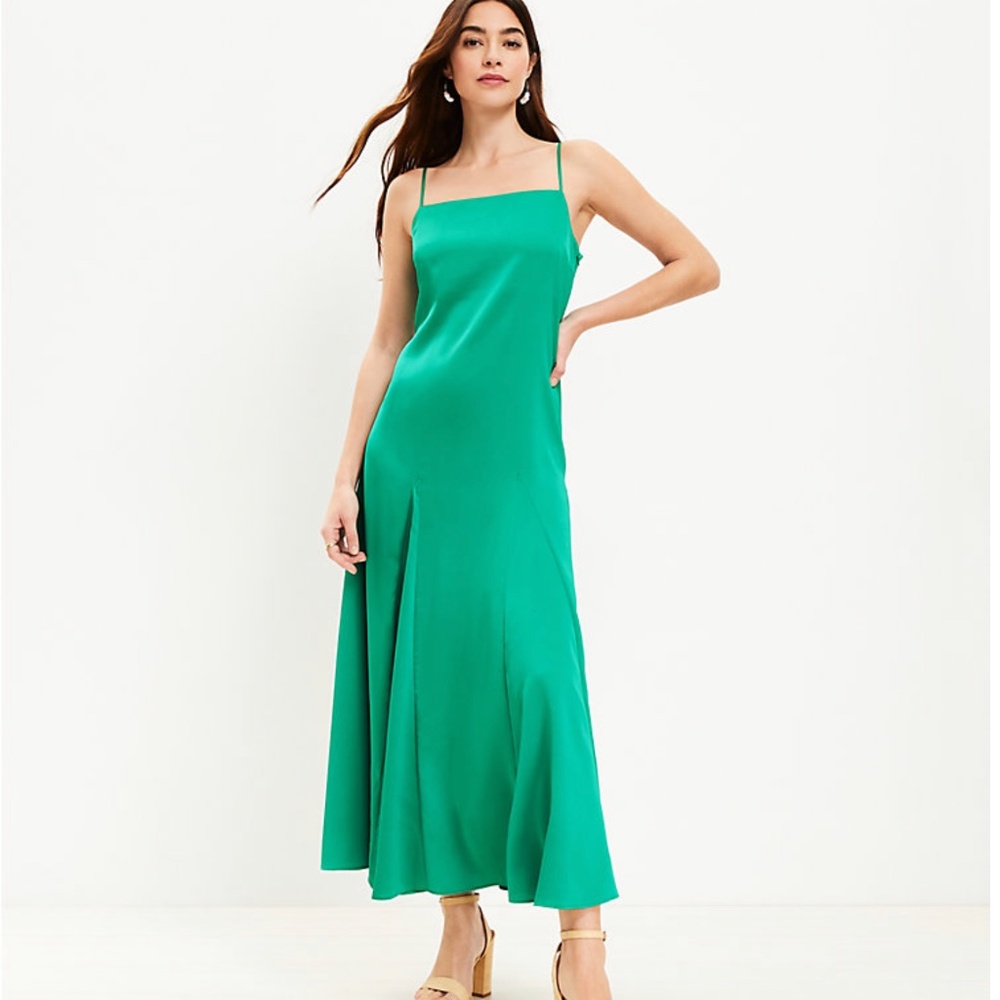 Ann Taylor Loft Slip Dress - green size 10